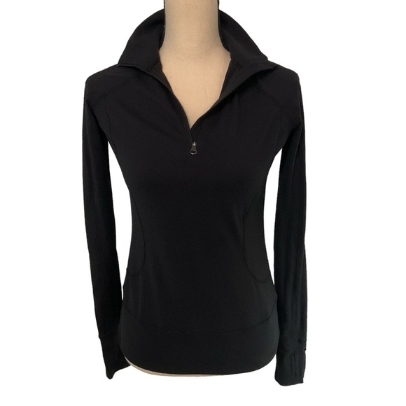 Lululemon Women’s 1/4 Zip Pullover Black Size 4 Athletic Activewear - Picture 1 of 12